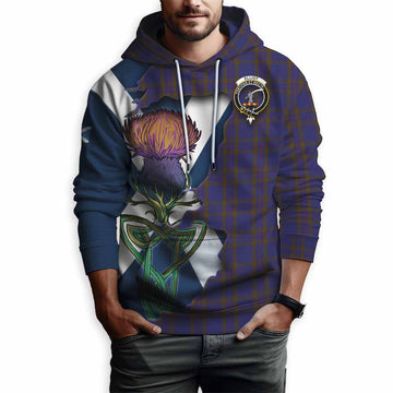 Tartan Vibes Clothing Elliot Tartan Family Crest Hoodie Scottish Thistle Celtic Inspired