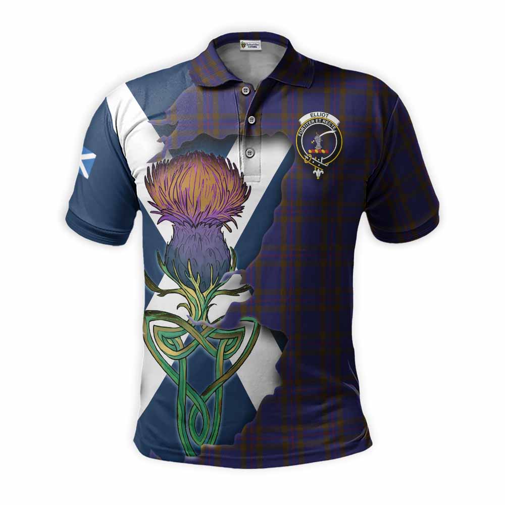 Tartan Vibes Clothing Elliot Tartan Family Crest Polo Shirt Scottish Thistle Celtic Inspired
