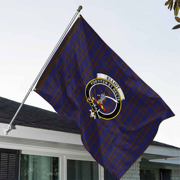 Elliot Tartan House Flag with Family Crest