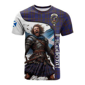 Tartan Vibes Clothing Elliot Crest Tartan Cotton T-shirt Inspired by the Freedom of Scottish Warrior