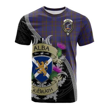 Tartan Vibes Clothing Elliot Tartan Family Crest Cotton T-shirt Lion Rampant Royal Thistle Shield Celtic Inspired
