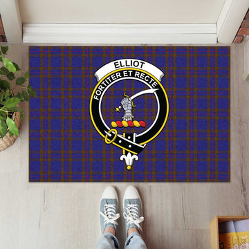 Elliot Tartan Rubber Doormat with Family Crest