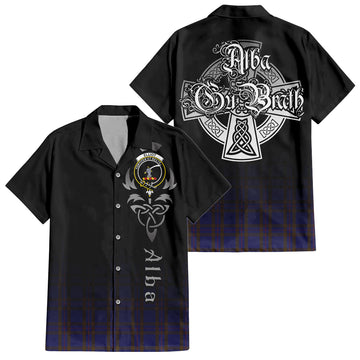 Tartan Vibes Clothing Elliot Tartan Short Sleeve Button Up Featuring Alba Gu Brath Family Crest Celtic Inspired