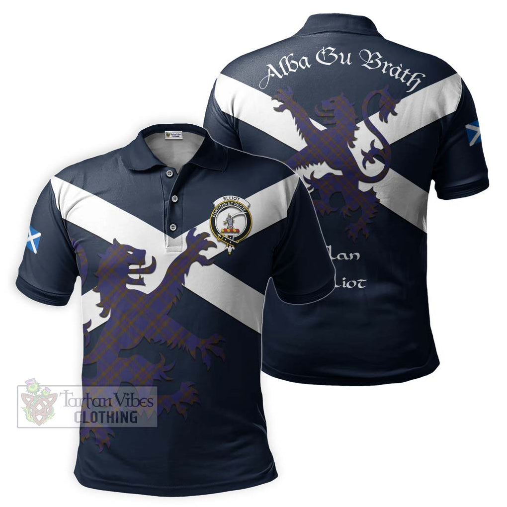 Tartan Vibes Clothing Elliot Tartan Lion Rampant Polo Shirt – Proudly Display Your Heritage with Alba Gu Brath and Clan Name