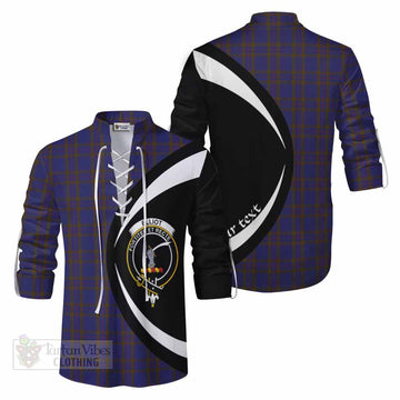 Elliot Tartan Ghillie Kilt Shirt with Family Crest Circle Style