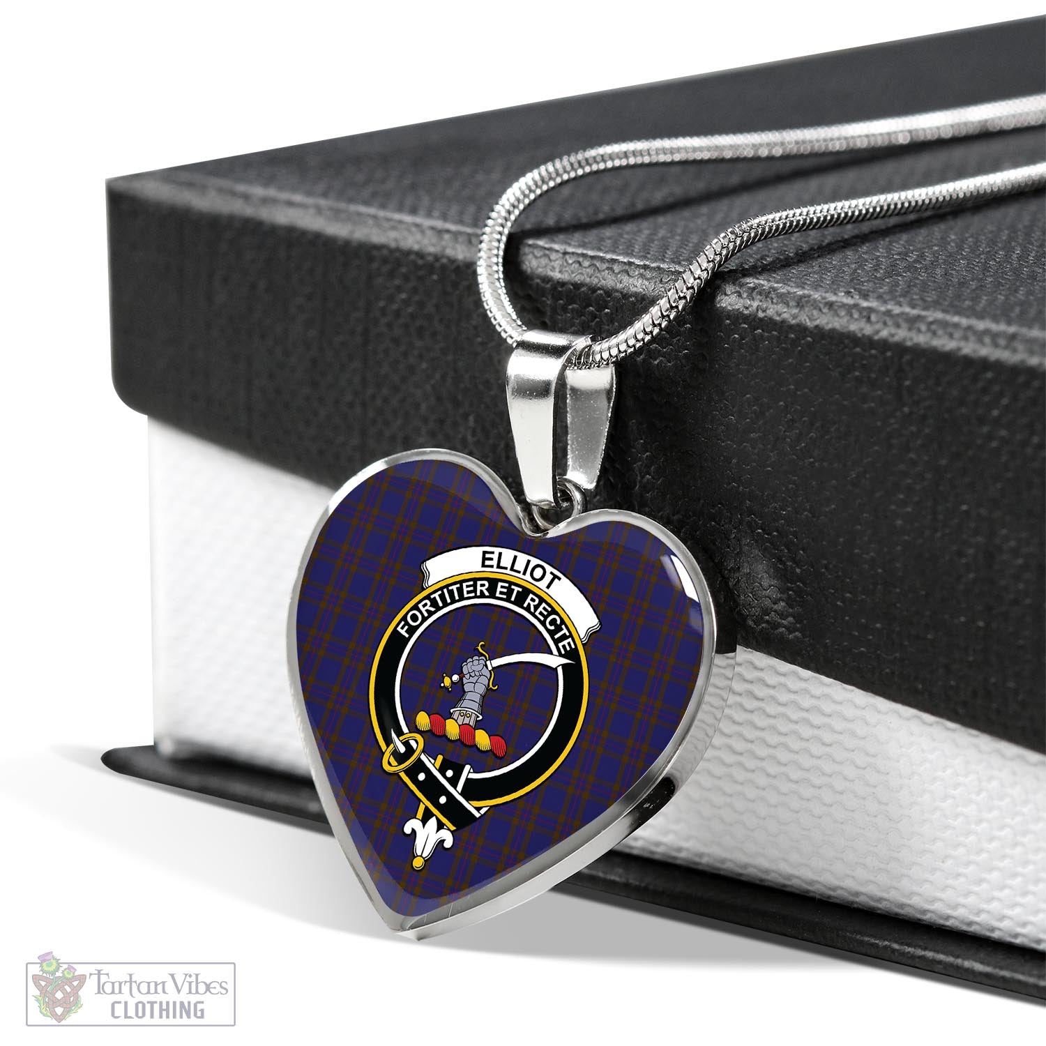 Tartan Vibes Clothing Elliot Tartan Heart Necklace with Family Crest