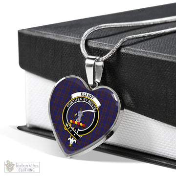 Elliot Tartan Heart Necklace with Family Crest