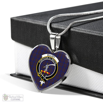 Elliot Tartan Heart Necklace with Family Crest