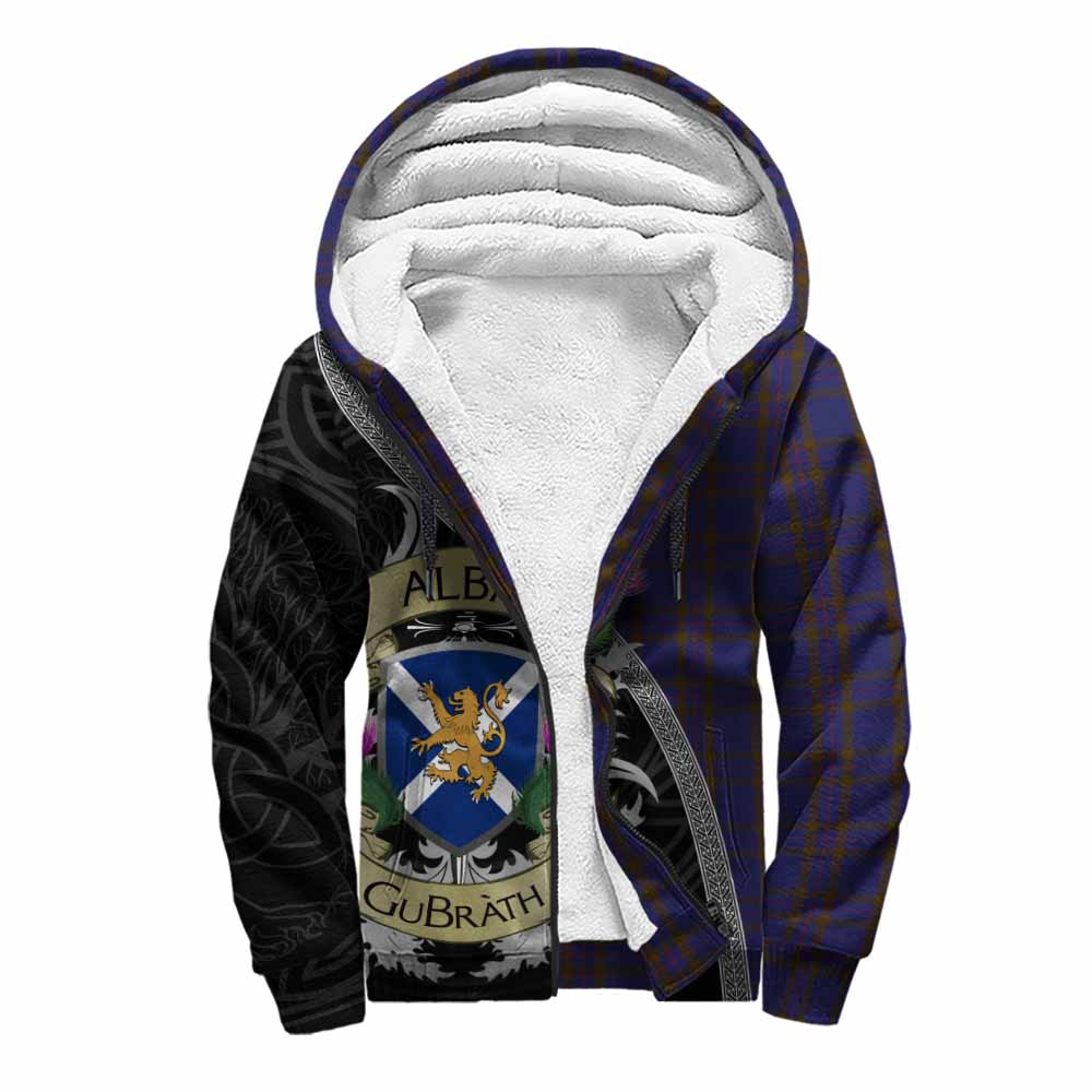Tartan Vibes Clothing Elliot Tartan Family Crest Sherpa Hoodie Lion Rampant Royal Thistle Shield Celtic Inspired