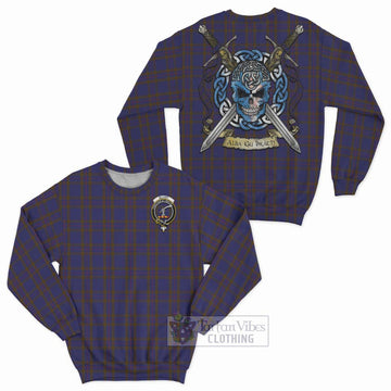Tartan Vibes Clothing Elliot Tartan Sweatshirt with Family Crest Celtic Skull Style