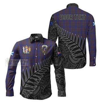 Elliot Crest Tartan Long Sleeve Button Shirt with New Zealand Silver Fern Half Style