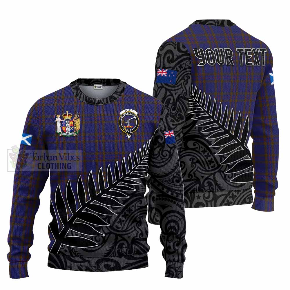 Tartan Vibes Clothing Elliot Crest Tartan Knitted Sweater with New Zealand Silver Fern Half Style