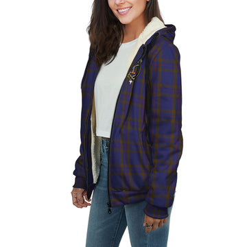 Elliot Tartan Sherpa Hoodie with Family Crest