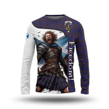 Elliot Crest Tartan Long Sleeve T-Shirt Inspired by the Freedom of Scottish Warrior