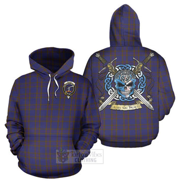 Tartan Vibes Clothing Elliot Tartan Hoodie with Family Crest Celtic Skull Style