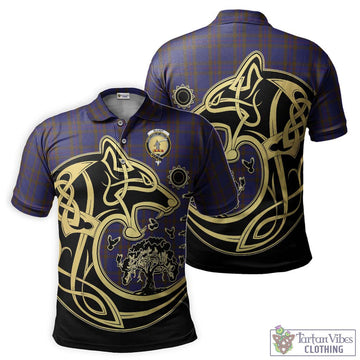 Elliot Tartan Polo Shirt with Family Crest Celtic Wolf Style Kid - Tartanvibesclothing Shop