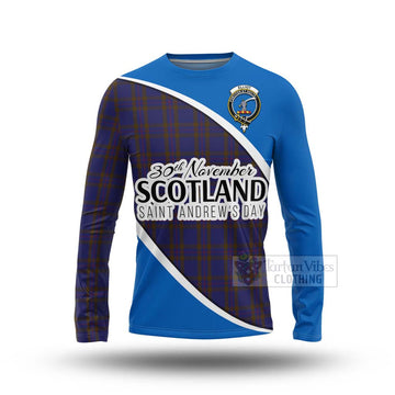 Tartan Vibes Clothing Elliot Family Crest Tartan Long Sleeve T-Shirt Celebrate Saint Andrew's Day in Style
