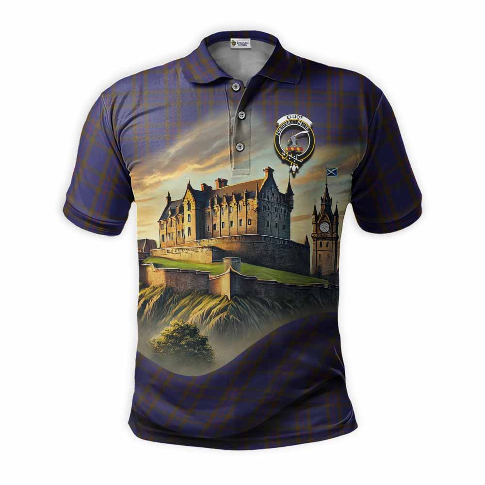 Tartan Vibes Clothing Elliot Tartan Family Crest Polo Shirt with Scottish Ancient Castle Stype