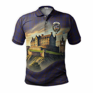 Elliot Tartan Family Crest Polo Shirt with Scottish Ancient Castle Style