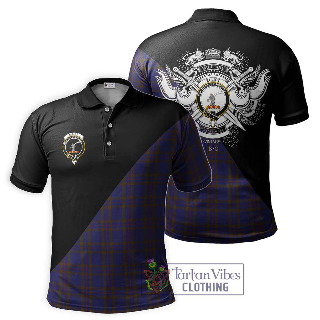 Elliot Tartan Polo Shirt with Family Crest and Military Logo Style Kid - Tartanvibesclothing Shop