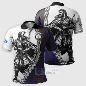 Tartan Vibes Clothing Elliot Tartan Clan Crest Polo Shirt with Highlander Warrior Celtic Style