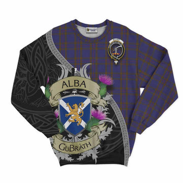 Tartan Vibes Clothing Elliot Tartan Family Crest Sweatshirt Lion Rampant Royal Thistle Shield Celtic Inspired