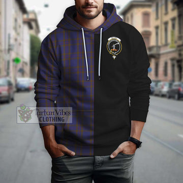 Elliot Tartan Hoodie with Family Crest and Half Of Me Style Zip Hoodie - Tartanvibesclothing Shop