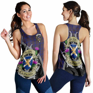 Tartan Vibes Clothing Elliot Tartan Family Crest Women's Racerback Tanks Lion Rampant Royal Thistle Shield Celtic Inspired