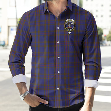 Elliot Tartan Long Sleeve Button Up Shirt with Family Crest