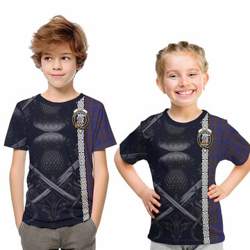 Tartan Vibes Clothing Elliot Tartan Kid T-Shirt with Family Crest Cross Sword Thistle Celtic Vibes