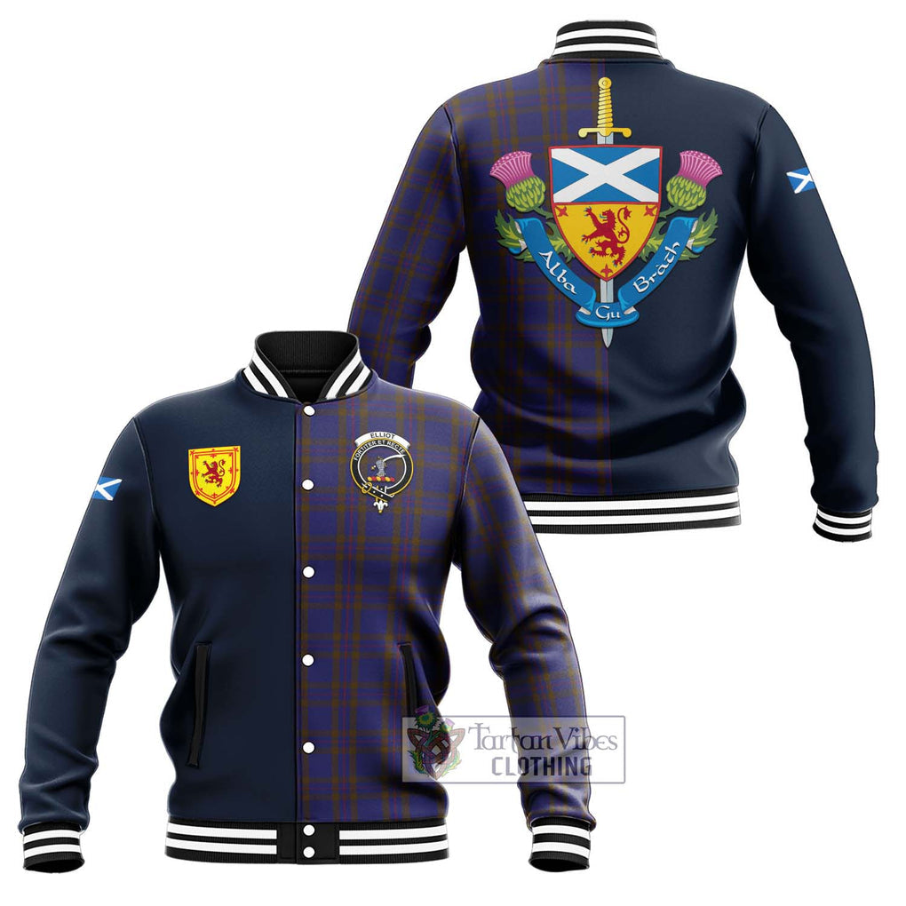 Tartan Vibes Clothing Elliot Tartan Baseball Jacket with Scottish Lion Royal Arm Half Style