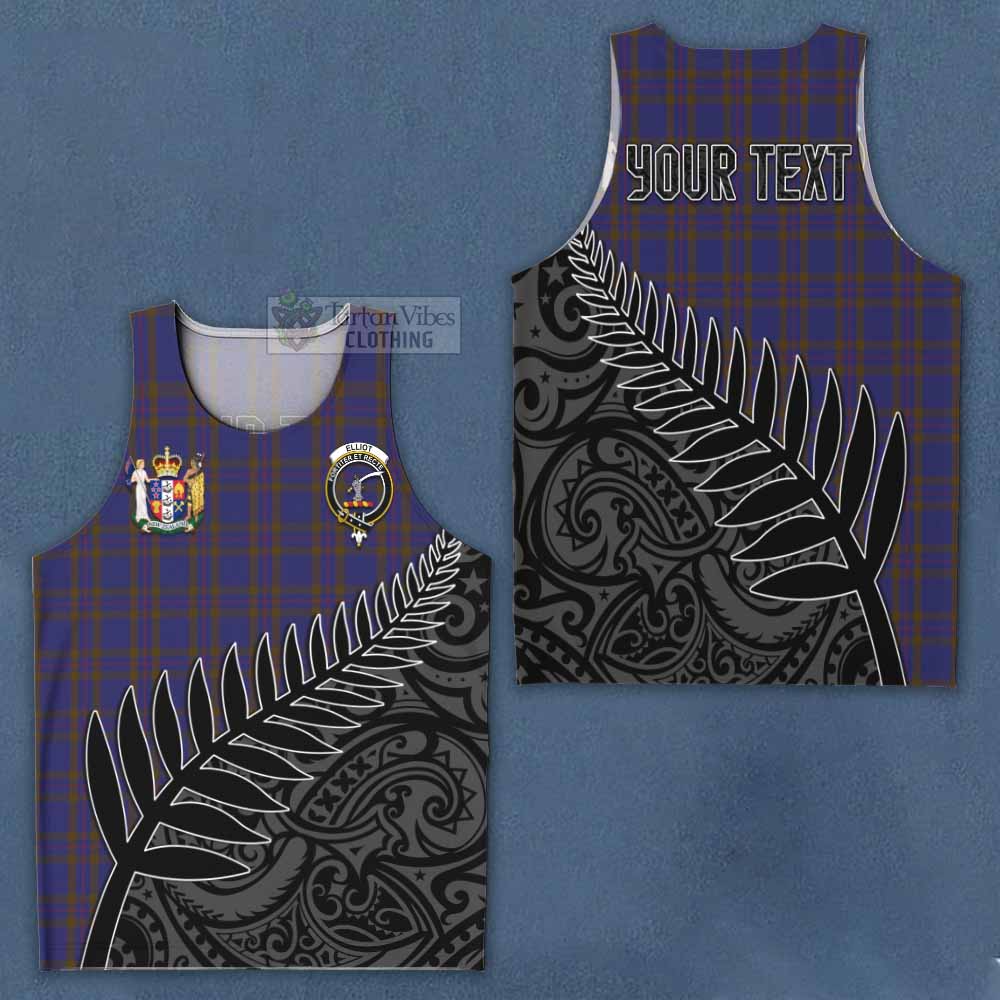 Tartan Vibes Clothing Elliot Crest Tartan Men's Tank Top with New Zealand Silver Fern Half Style