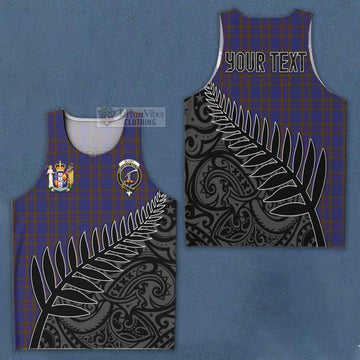 Tartan Vibes Clothing Elliot Crest Tartan Men's Tank Top with New Zealand Silver Fern Half Style
