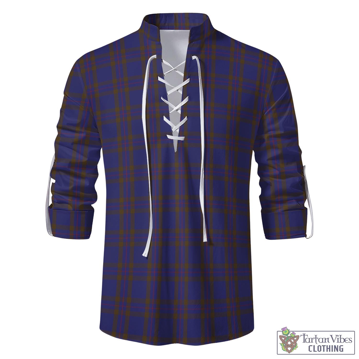 Tartan Vibes Clothing Elliot Tartan Men's Scottish Traditional Jacobite Ghillie Kilt Shirt