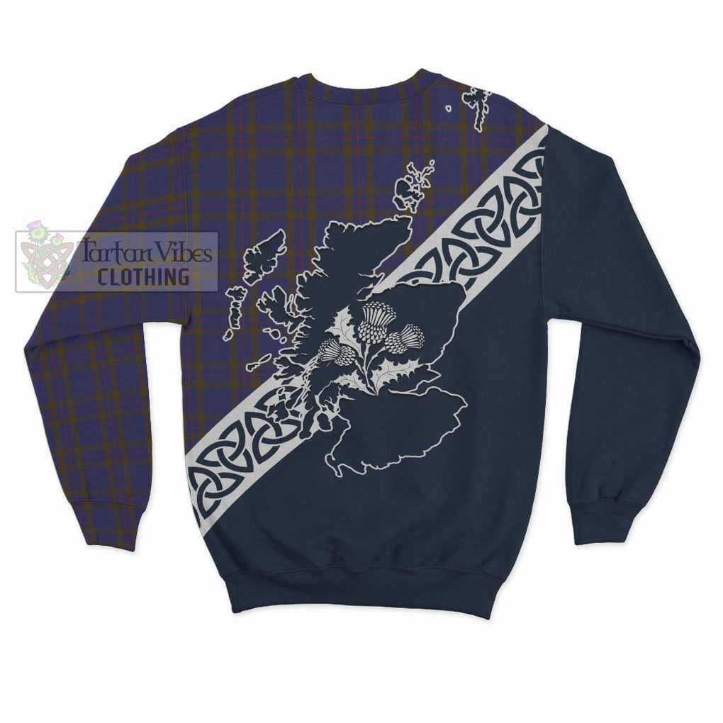 Tartan Vibes Clothing Elliot Tartan Sweatshirt Featuring Thistle and Scotland Map