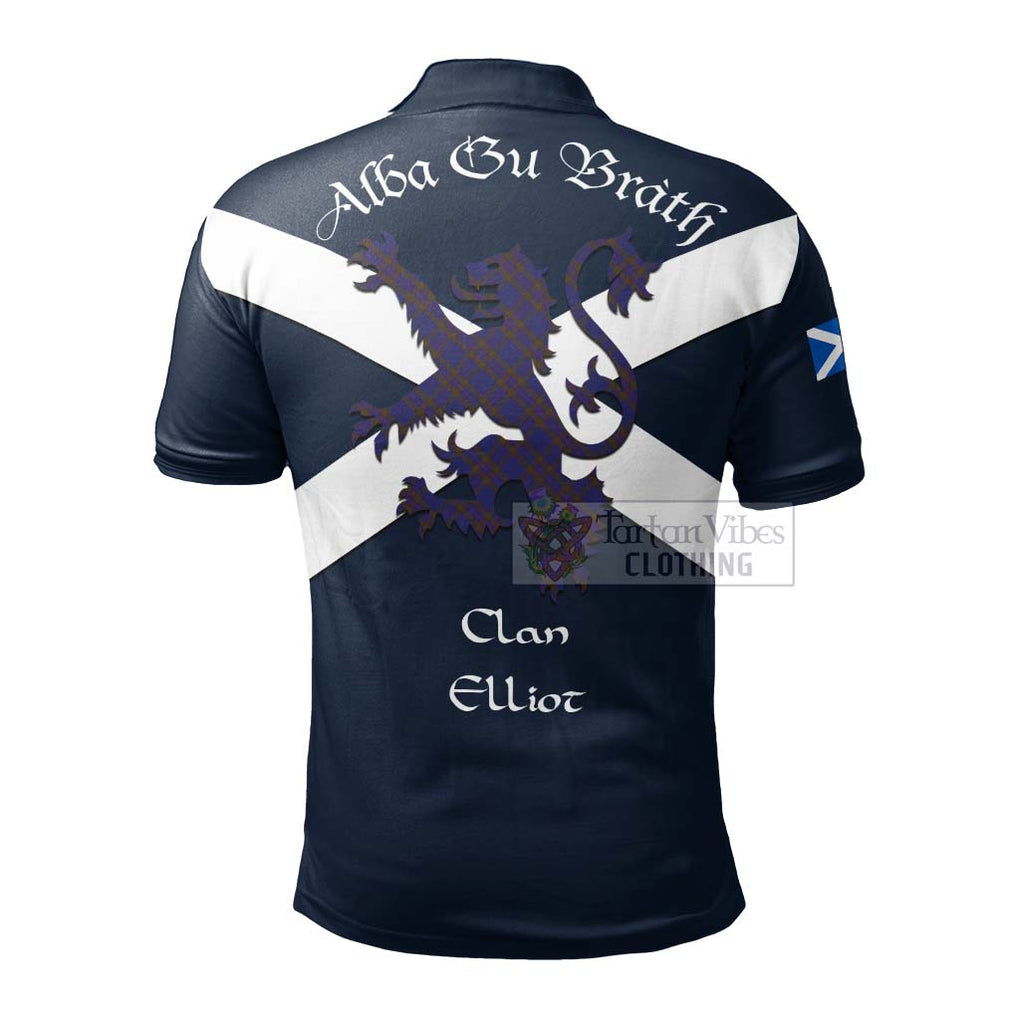 Tartan Vibes Clothing Elliot Tartan Lion Rampant Polo Shirt – Proudly Display Your Heritage with Alba Gu Brath and Clan Name