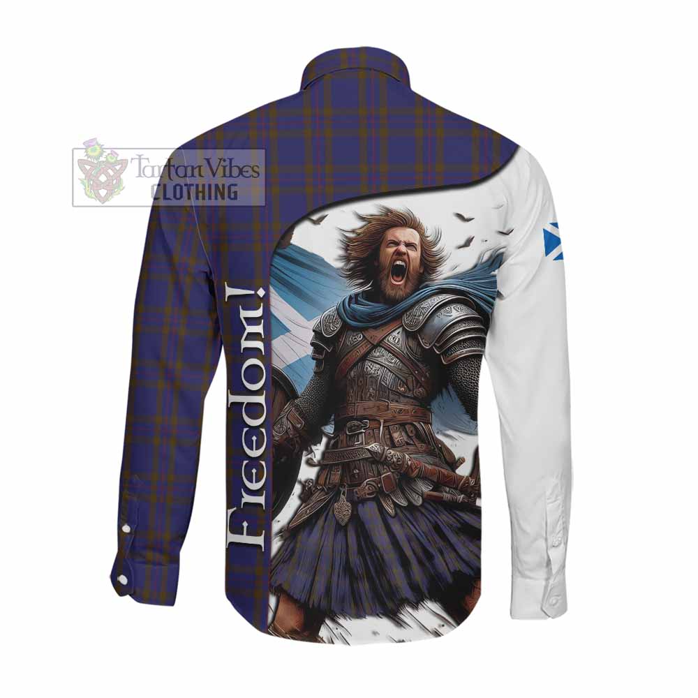 Tartan Vibes Clothing Elliot Crest Tartan Long Sleeve Button Shirt Inspired by the Freedom of Scottish Warrior