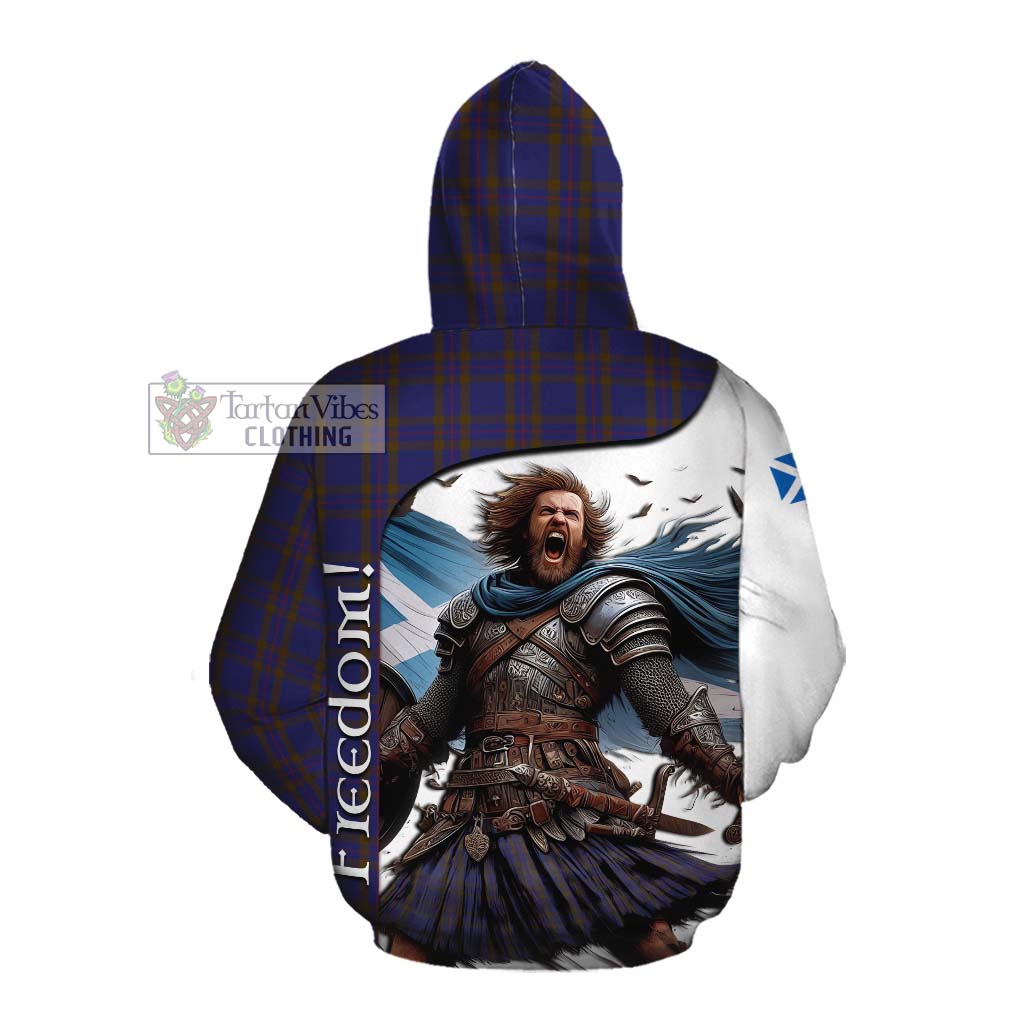 Tartan Vibes Clothing Elliot Crest Tartan Cotton Hoodie Inspired by the Freedom of Scottish Warrior