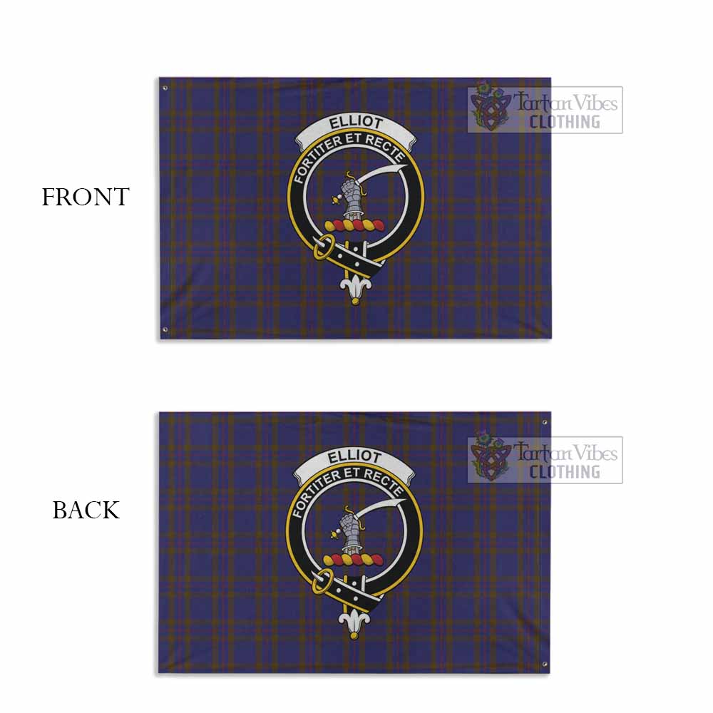 Tartan Vibes Clothing Elliot Tartan House Flag with Family Crest
