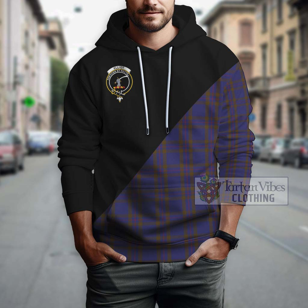 Elliot Tartan Hoodie with Family Crest and Military Logo Style - Tartanvibesclothing Shop
