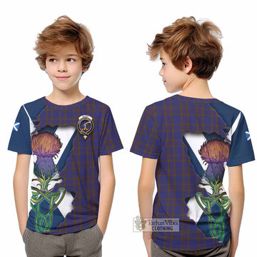 Tartan Vibes Clothing Elliot Tartan Family Crest Kid T-Shirt Scottish Thistle Celtic Inspired