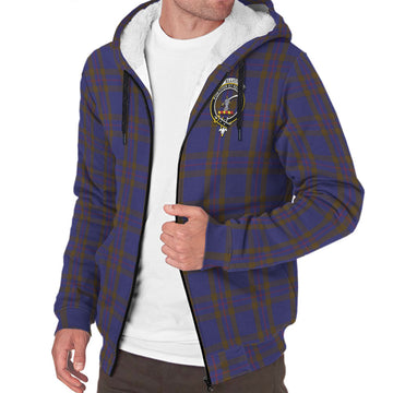Elliot Tartan Sherpa Hoodie with Family Crest