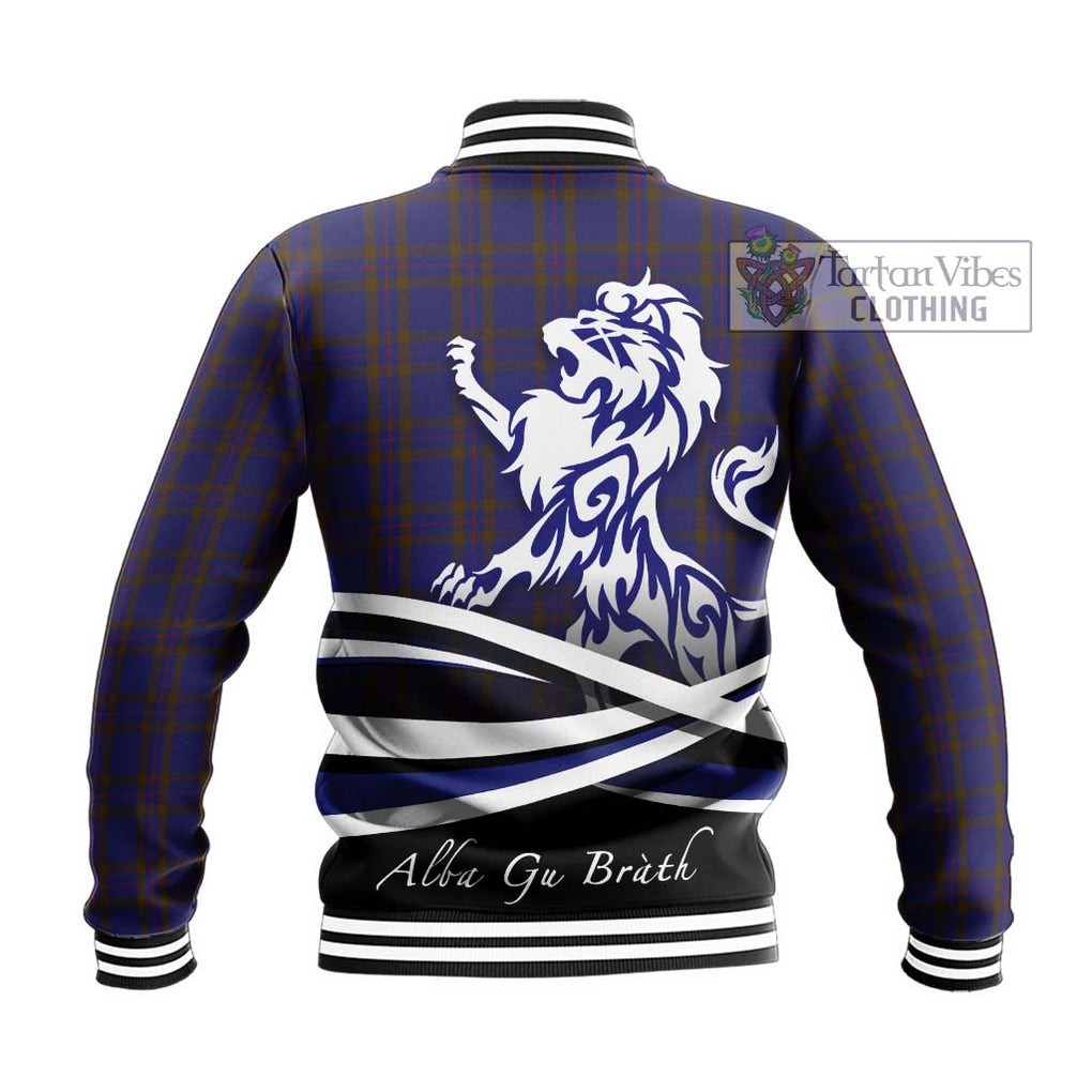 Elliot Tartan Baseball Jacket with Alba Gu Brath Regal Lion Emblem - Tartanvibesclothing Shop