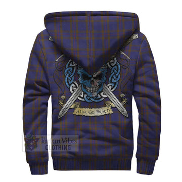 Elliot Tartan Sherpa Hoodie with Family Crest Celtic Skull Style