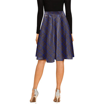 Elliot Tartan Melete Pleated Midi Skirt Cross Style