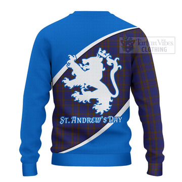 Tartan Vibes Clothing Elliot Family Crest Tartan Knitted Sweater Celebrate Saint Andrew's Day in Style