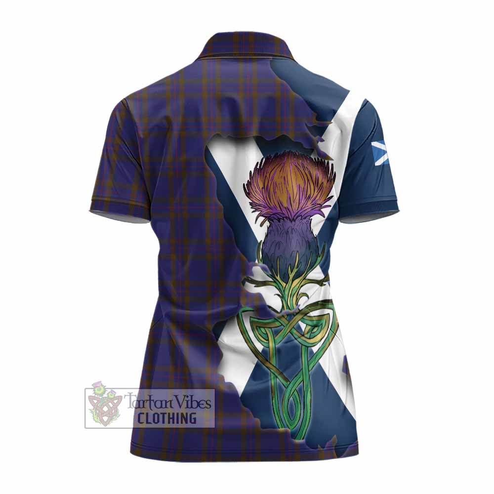 Tartan Vibes Clothing Elliot Tartan Family Crest Women's Polo Shirt Scottish Thistle Celtic Inspired