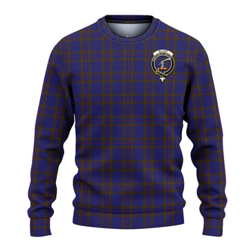 Elliot Tartan Knitted Sweater with Family Crest - Tartanvibesclothing