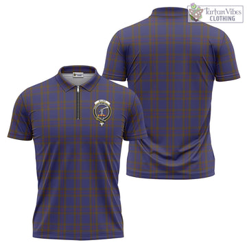 Tartan Vibes Clothing Elliot Tartan Zipper Polo Shirt with Family Crest