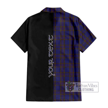 Elliot Tartan Short Sleeve Button Shirt with Family Crest and Half Of Me Style - Tartanvibesclothing Shop